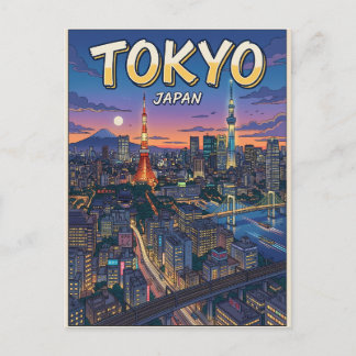 Tokio Vintage Anime Reis Posterkaart Briefkaart