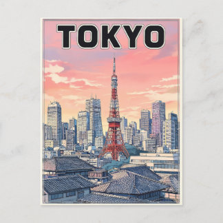 Tokio Vintage Anime Reis Posterkaart Briefkaart