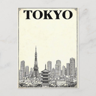 Tokio Vintage Anime Reis Posterkaart Briefkaart