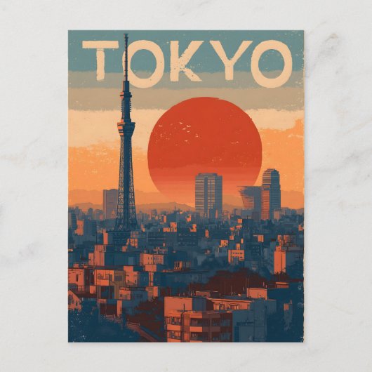 Tokio vintage briefkaart (Voorkant)