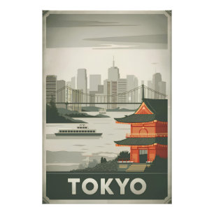 Tokio vintage foto afdruk