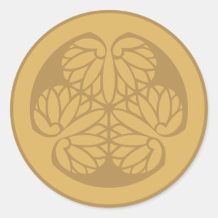 Tokugawa Aoi Japanese Mon Family Crest Sand Ronde Sticker