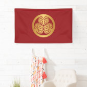 Tokugawa Aoi Japans Kamon Family Crest Gold Red Spandoek (Insitu)