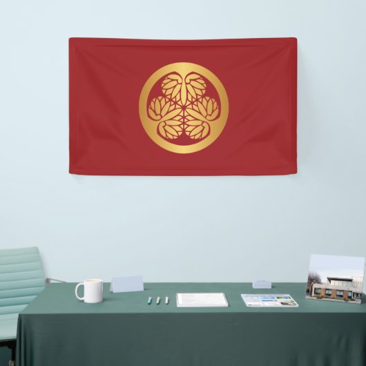 Tokugawa Aoi Japans Kamon Family Crest Gold Red Spandoek (Beurs)