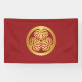 Tokugawa Aoi Japans Kamon Family Crest Gold Red Spandoek (Horizontaal)