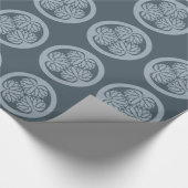 Tokugawa Aoi Japans Mon Family Crest Muted Blue Cadeaupapier (Hoek)