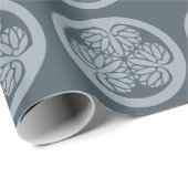 Tokugawa Aoi Japans Mon Family Crest Muted Blue Cadeaupapier (Rol Hoek)