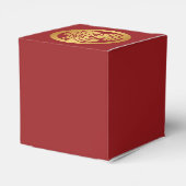 Tokugawa Aoi Mon Japans familieloon Gold op rood Bedankdoosjes (Achterkant)