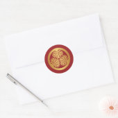 Tokugawa Aoi Mon Japans familieloon Gold op rood Ronde Sticker (Envelop)
