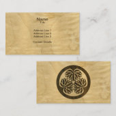 Tokugawa Aoi Mon Japanse Familie Crest Wood Veneer Visitekaartje (Voorkant / Achterkant)