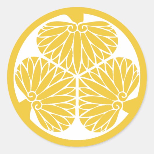 Tokugawa Clan Mon Crest Ronde Sticker (Voorkant)