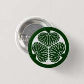 Tokugawa clan mon (krest) ronde button 3,2 cm (Voorkant /achterkant)