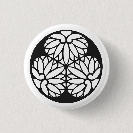 Tokugawa family crest japan ronde button 3,2 cm (Voorkant)