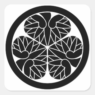 Tokugawa hollyhock 10(9e-11e)13 vierkante sticker