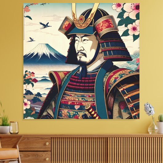 Tokugawa Ieyasu: Ukiyo-E meesterwerk Canvas Afdruk (Insitu (Woonkamer))