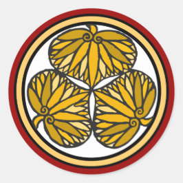 Tokugawa Shogun Family Crest, Kyoto, Edo Ronde Sticker