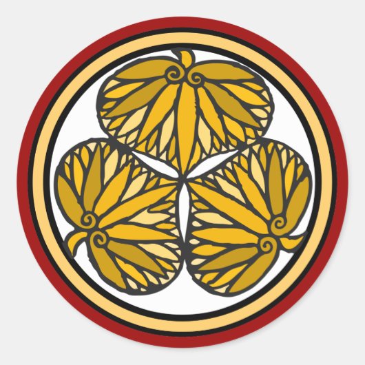 Tokugawa Shogun Family Crest, Kyoto, Edo Ronde Sticker (Voorkant)