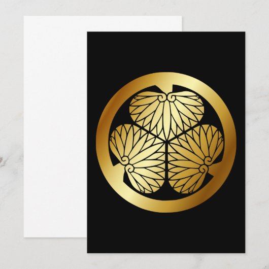 Tokugawa Shogun Japanese Family Crest Kaart (Voorkant / Achterkant)
