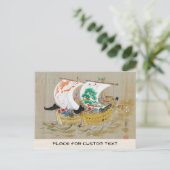 Tokuriki Tomikichiro Treasure Ship ukiyo-e Briefkaart (Staand voorkant)