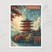 Tokushima Japan  kunst reisillustratie Briefkaart (Voorkant)