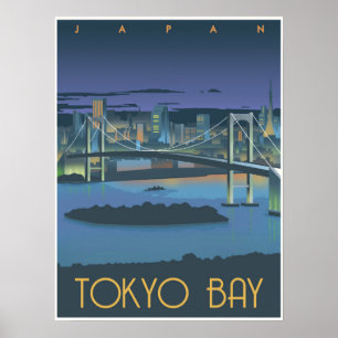 Tokyo Bay 's nachts Poster