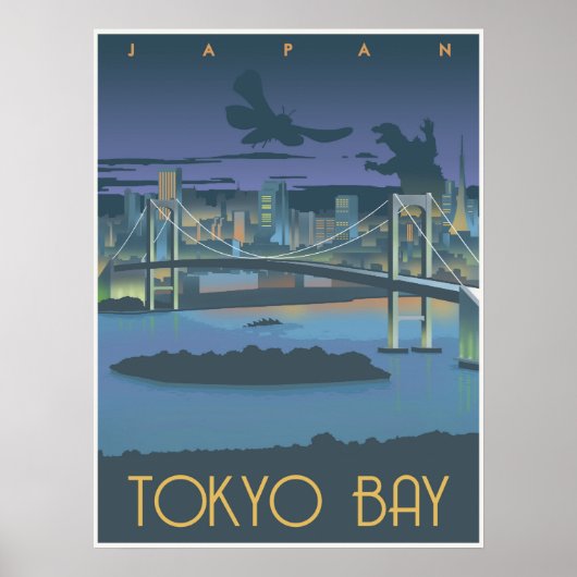Tokyo Bay 's nachts Poster (Voorkant)