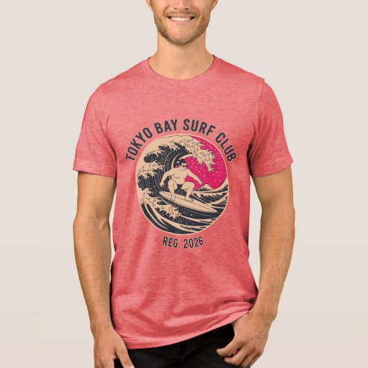 TOKYO BAY SURF CLUB Tri-Blend SHIRT (Voorkant)