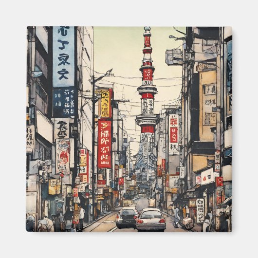 Tokyo Briefkaart (2) Magneet (Voorkant)