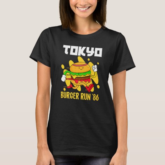 Tokyo Burger Run sinds '86 Vakmanschap Japans T-shirt (Voorkant)