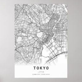 Tokyo Cartografie Stadsplattegrond Poster