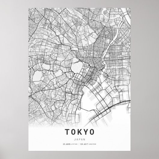 Tokyo Cartografie Stadsplattegrond Poster (Voorkant)