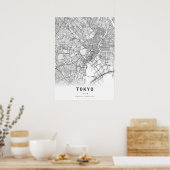 Tokyo Cartografie Stadsplattegrond Poster (Keuken)