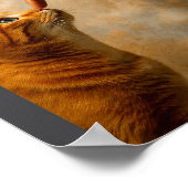 Tokyo Cat In Straw Hat With Tea Cup Skytree City V Poster (Hoek)