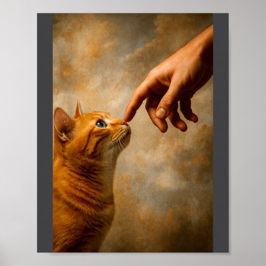 Tokyo Cat In Straw Hat With Tea Cup Skytree City V Poster (Voorkant)