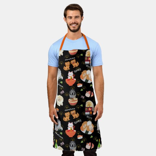 TOKYO CHOWTIME Chow All-Over Print Schort (Gedragen)