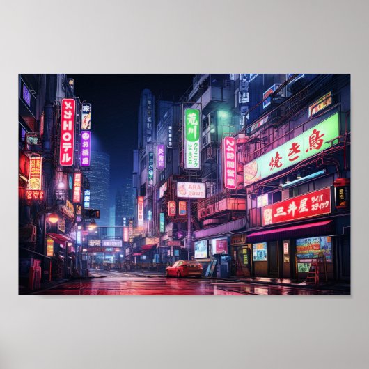 Tokyo City Neon Light Poster (Voorkant)