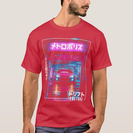 Tokyo City Retro Synthwave Racing Japan Tokyo T-shirt (Voorkant)