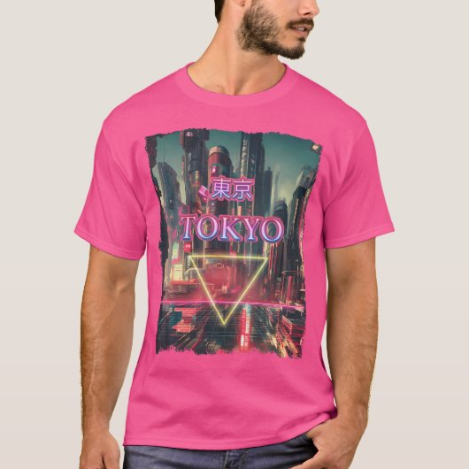 Tokyo City Vaporwave Cyberpunks Japanse futurist T-shirt (Voorkant)