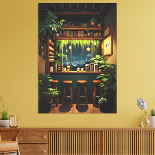 Tokyo Coffee House Canvas Afdruk