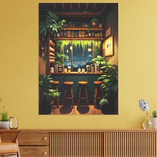 Tokyo Coffee House Canvas Afdruk (Insitu (Woonkamer))