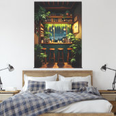 Tokyo Coffee House Canvas Afdruk (Insitu (Slaapkamer))