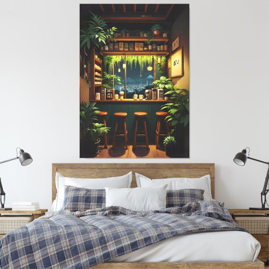 Tokyo Coffee House Canvas Afdruk (Insitu (Slaapkamer))