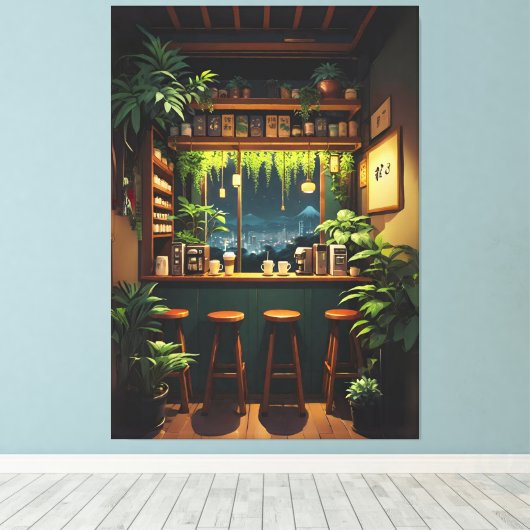 Tokyo Coffee House Canvas Afdruk (Insitu (Houten vloer))