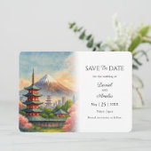 Tokyo Destination Wedding Save the Date Kaart (Staand voorkant)