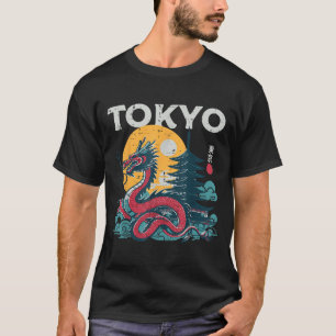 Tokyo Dragon Aziatische Japanse Mythische Vrouwen T-shirt