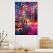 Tokyo Dreamweaver: AI-Gegenereerde Cityscapes Poster (Keuken)