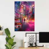 Tokyo Dreamweaver: AI-Gegenereerde Cityscapes Poster (Thuiskantoor)