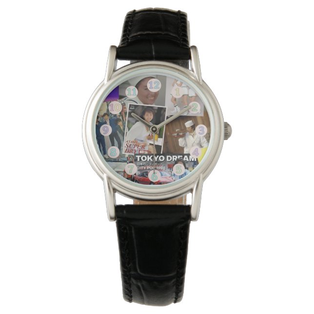 Tokyo Droomcollage Horloge – Retro 80s Japan Esthe (Voorkant)
