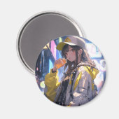 Tokyo Girl | 東京娘 GenerartiveAI シール Magneet (Voorkant / Achterkant)