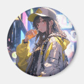 Tokyo Girl | 東京娘 GenerartiveAI シール Magneet (Voorkant)